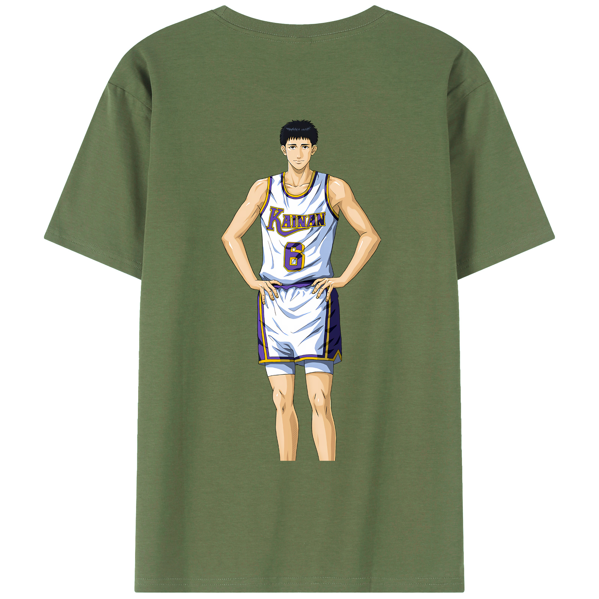 （画像用） SLAM DUNK／スラムダンク 綿100％ メンズ半袖Tシャツ（バックプリント） 通気性